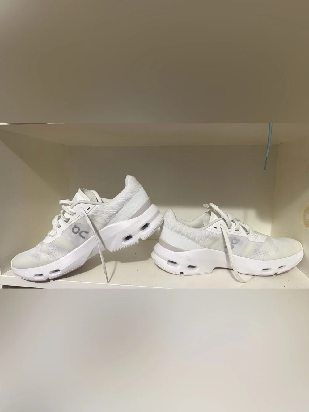 On CloudPulse All-White Running Sneakers - Picture 3 of 5